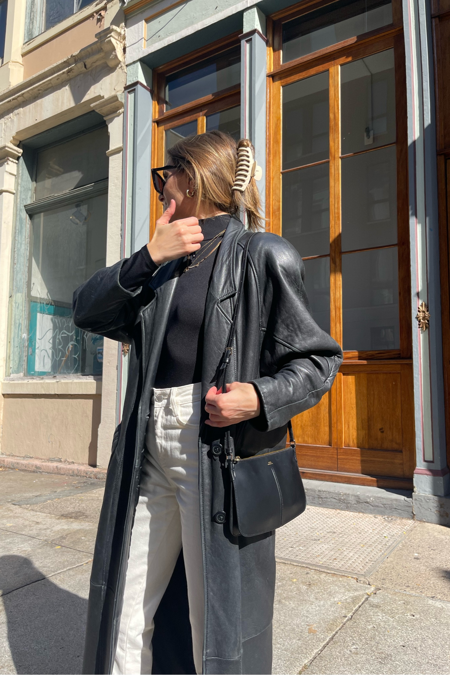 leather trench szn! 🖤🍁✨ #leathertrench #leathertrenchcoat #leathertrenchjacket