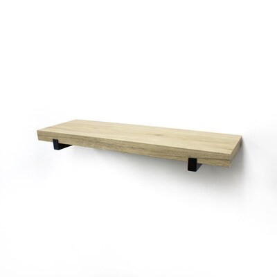 allen + roth Natural 24-in L x 7.8-in D Wood Bracket Shelf (1 Shelves) Lowes.com | Lowe's