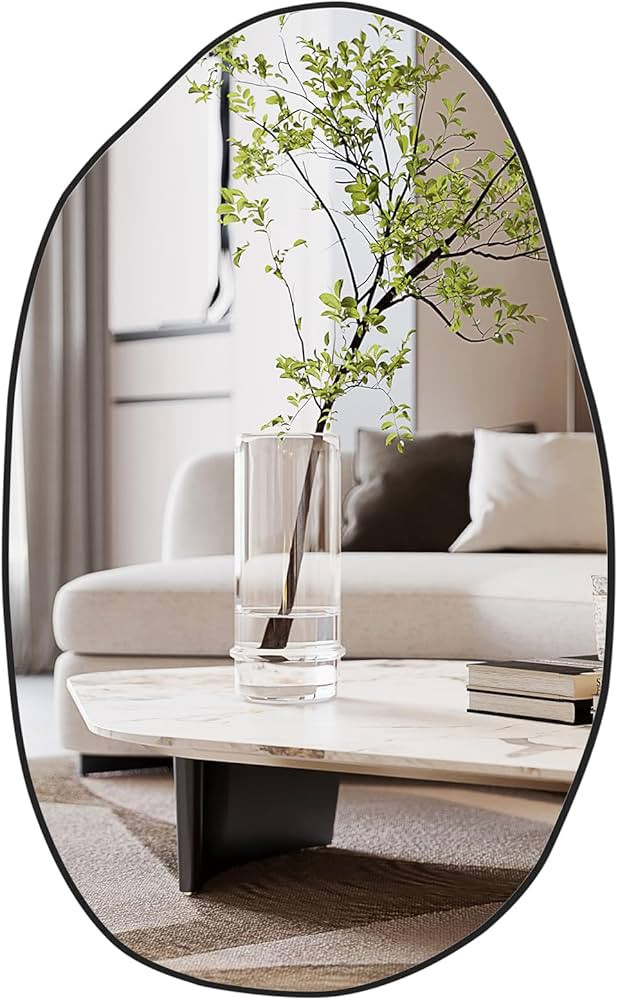 FARUIFETT Irregular Wall Mirror, Asymmetrical Mirror, Large Vanity Mirror for Wall Decoration, Mo... | Amazon (US)