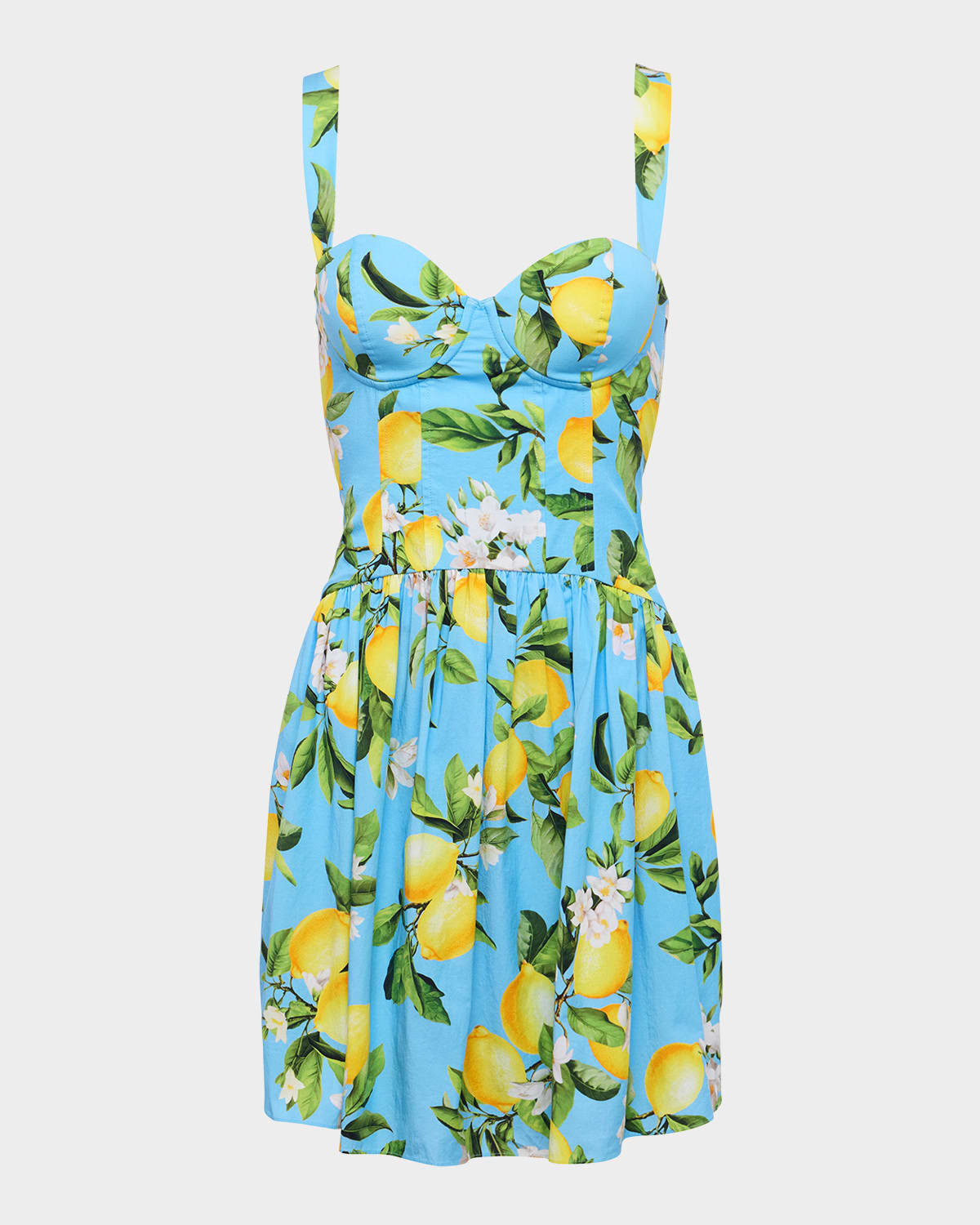 Floral Lemon Jai Drop-Waist Mini Dress | Neiman Marcus
