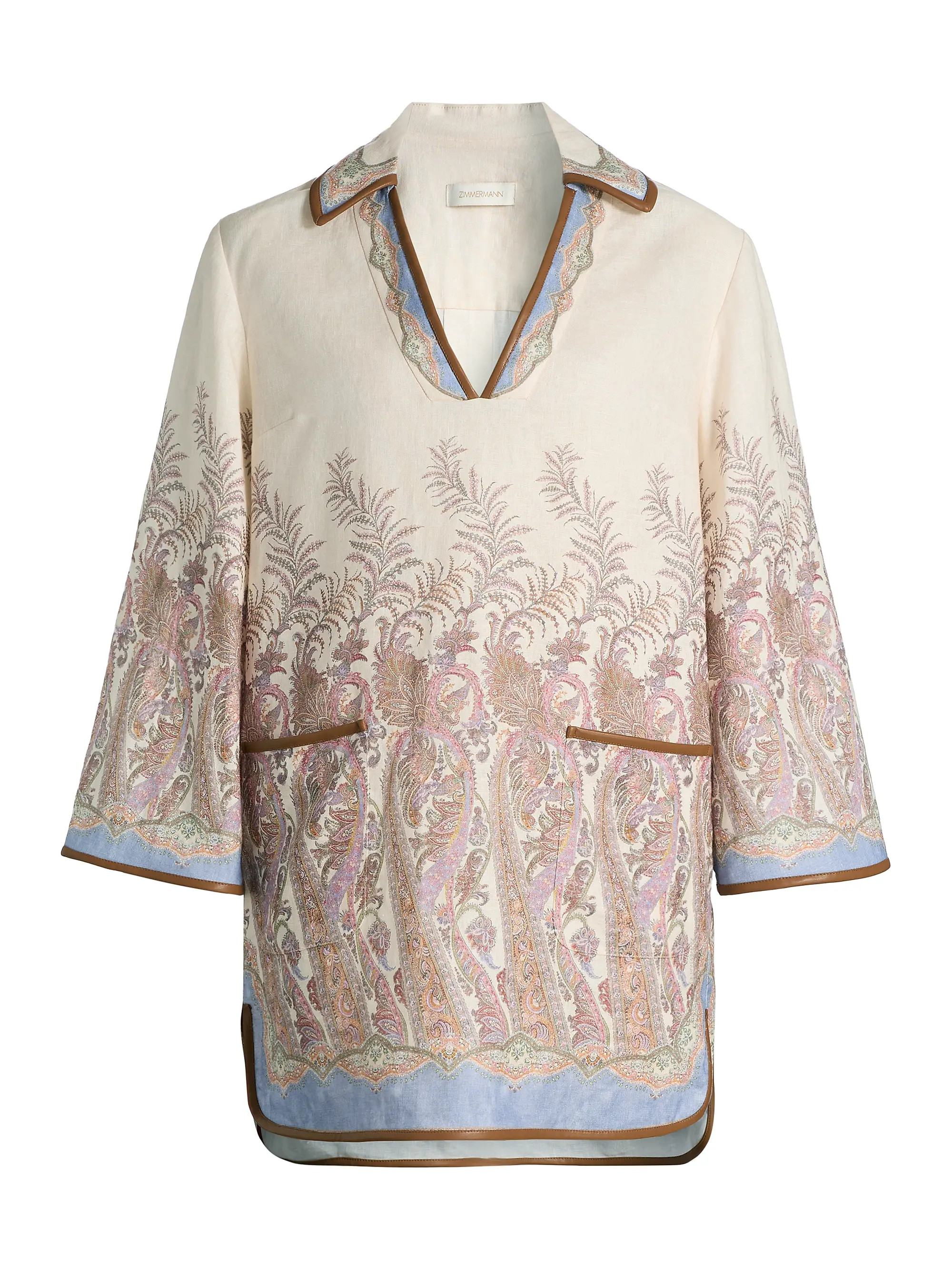 Alchemy Floral Paisley Linen Tunic Minidress | Saks Fifth Avenue