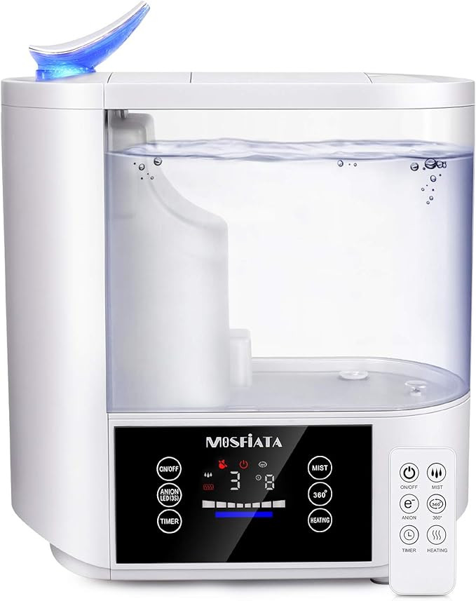 MOSFiATA 5L Top Fill Warm and Cool Mist Humidifier 360° Rotating Anion Ultrasonic Humidifier for... | Amazon (US)