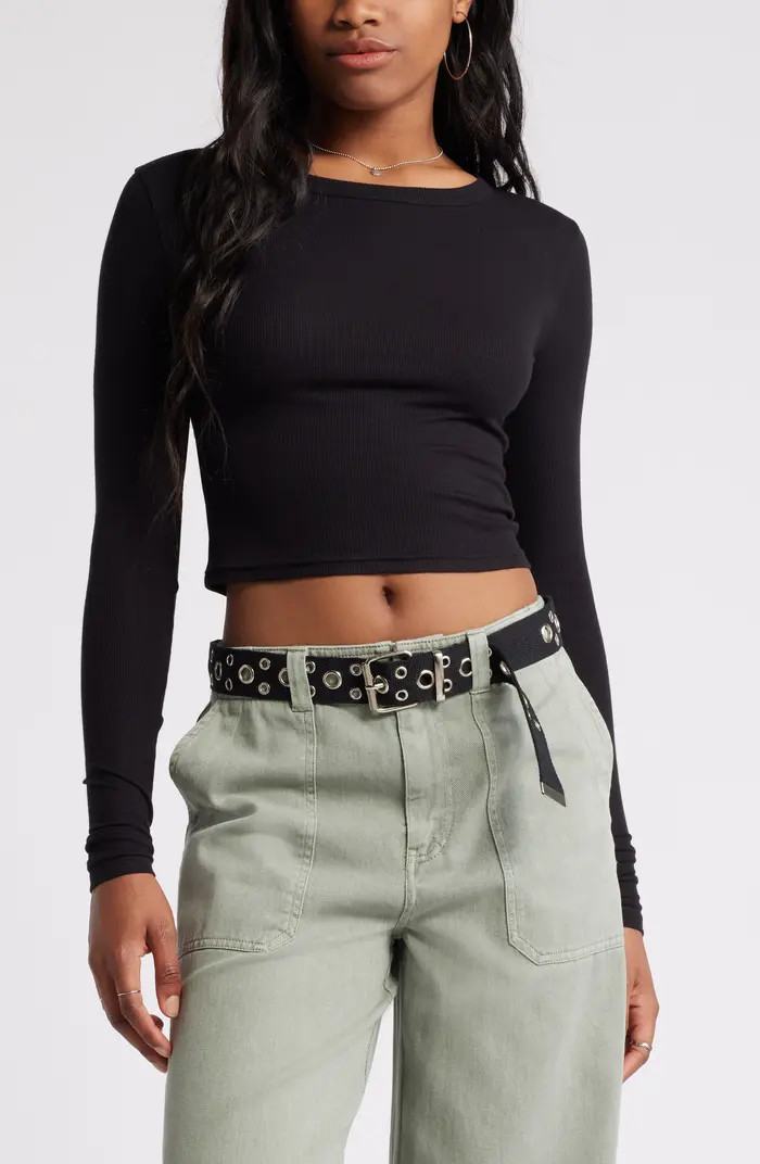 BP. Rib Long Sleeve Crop Top | Nordstrom | Nordstrom
