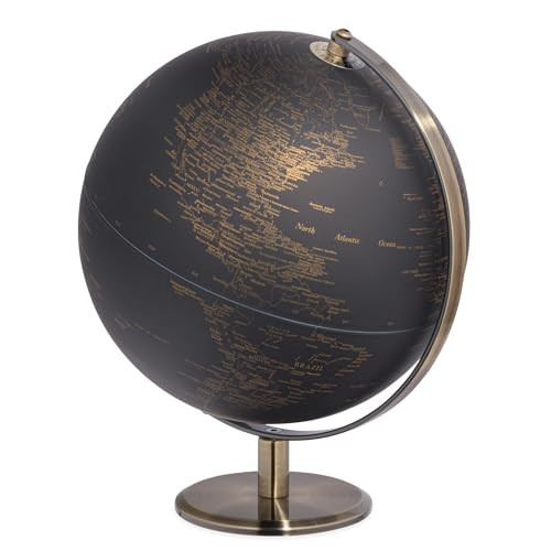 Torre & Tagus Black and Gold Globe for Adults - 8" Rotating Earth Globe Decor on Stand For Home Decor, Office Decoration Desk Globe For Office & Earth Spinning Globe Map Of The World (Black Globe) | Amazon (US)