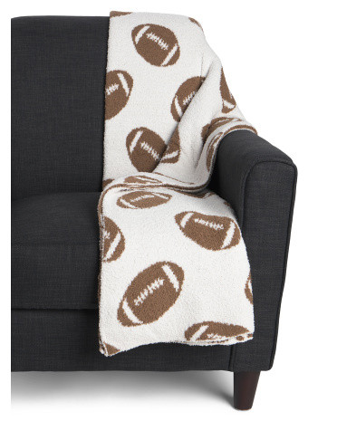 50x60 Football Feather Knit Throw | TJ Maxx