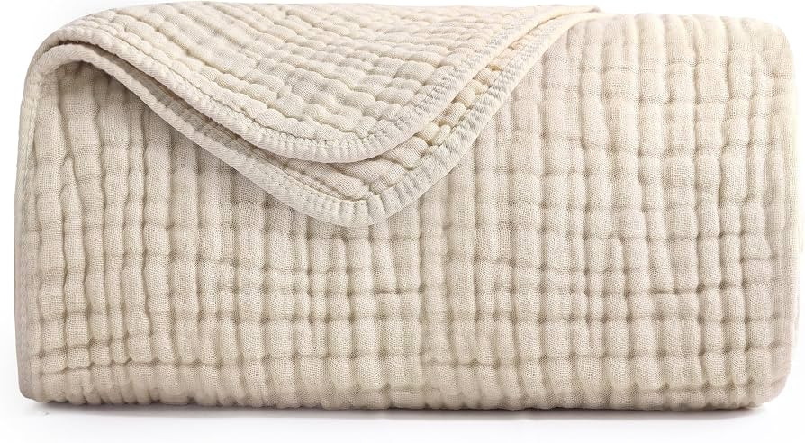 Yoofoss Muslin Blanket 100% Cotton Summer Blanket Large Twin Size 60" x 80" for Bed Couch 6-Layer... | Amazon (US)