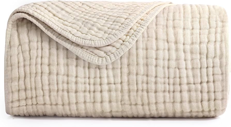 Yoofoss Muslin Blanket 100% Cotton Summer Blanket Large Twin Size 60" x 80" for Bed Couch 6-Layer... | Amazon (US)