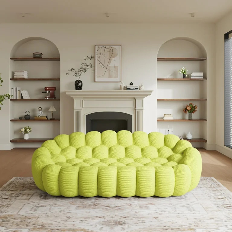 99" Bubble Couch Modern, Oversized Curved Couches, Lazy Floor Sofa, Lemon Green Bubble Couch, Mod... | Walmart (US)