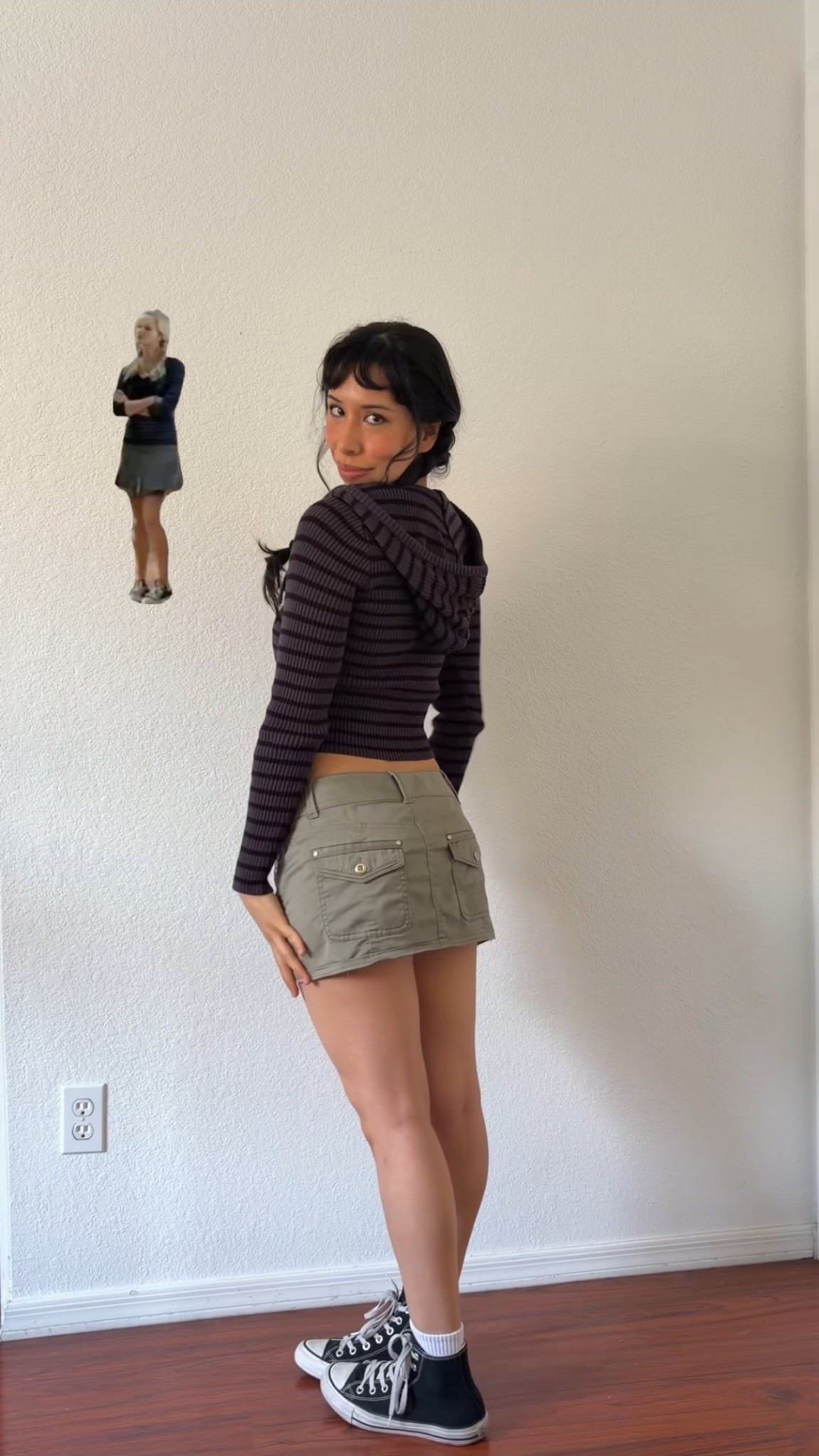 Rikki h2o looks: cargo skirt is thrifted zip up from Ross 