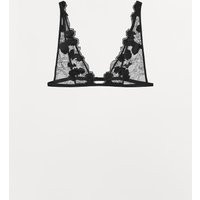 Zara - Floral Lace Triangle Bralette - Women - Black - Women | Zara US