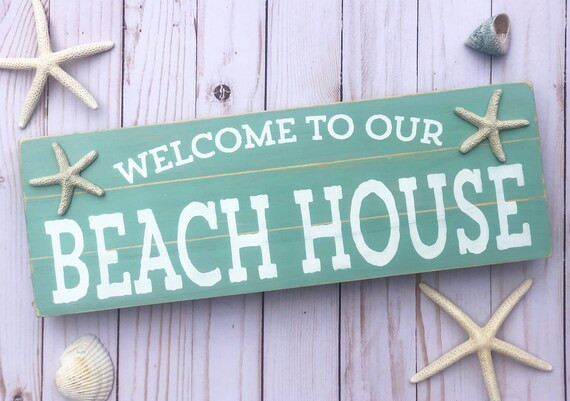 Beach House Sign Welcome To Our Beach House Sign Coastal Decor Rustic Beach Style Decor Beach Hou... | Etsy (US)