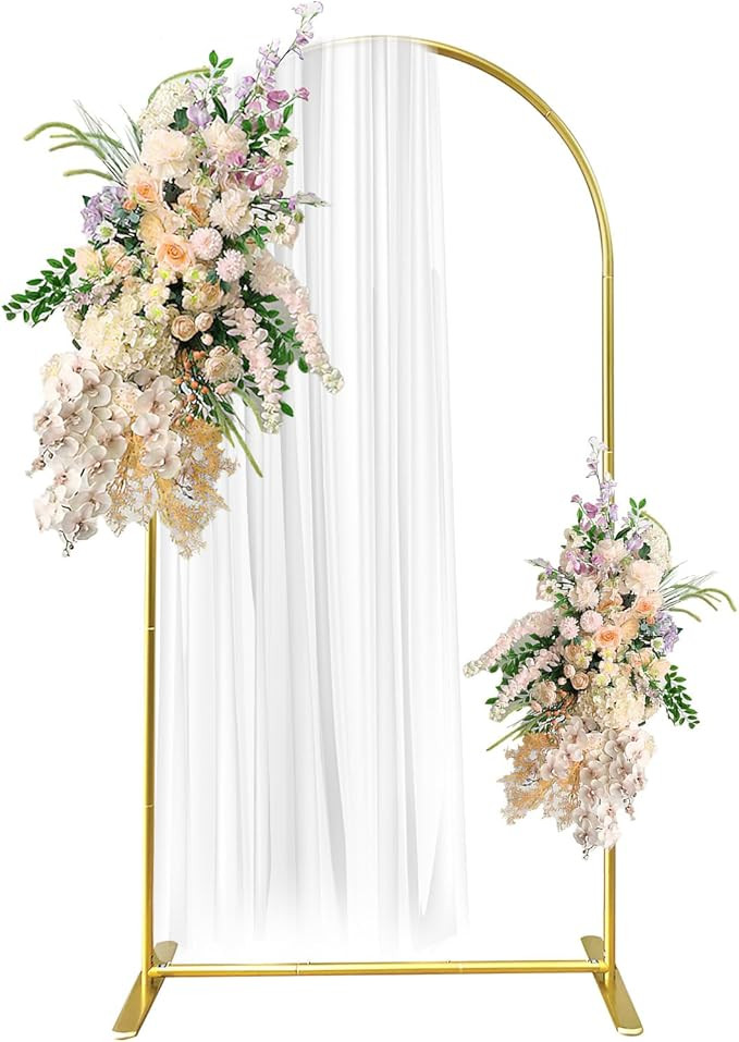 7.2FT Gold Aluminum Arch Backdrop Stand, Square Balloon Arch Stand Wedding Frame for Birthday Par... | Amazon (US)