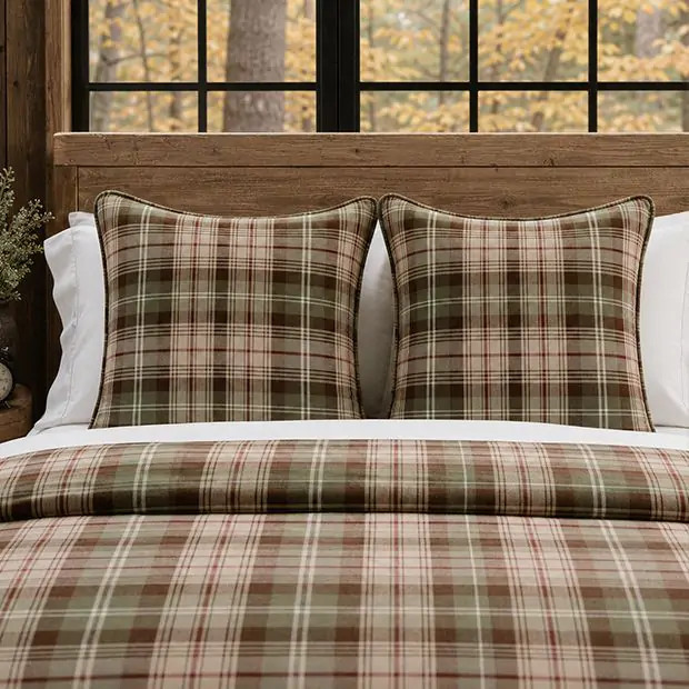 Rustic Retreat Plaid Euro Sham Set of 2 | Antique Farm House