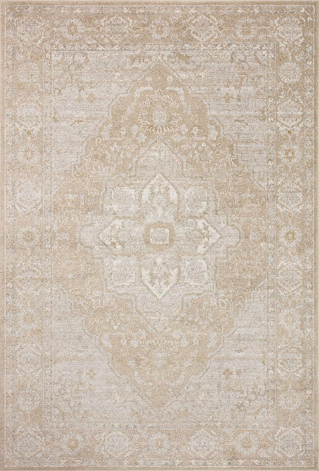 Loloi II Odette Collection ODT-05 Beige/Silver, Traditional 5'-3" x 7'-9" Area Rug | Amazon (US)