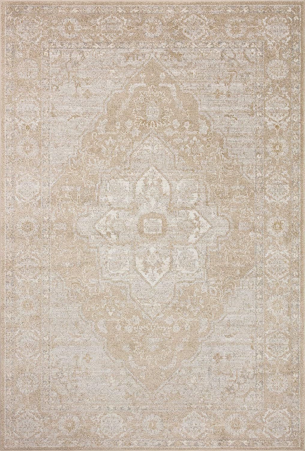 Loloi II Odette Collection ODT-05 Beige/Silver, Traditional 5'-3" x 7'-9" Area Rug | Amazon (US)