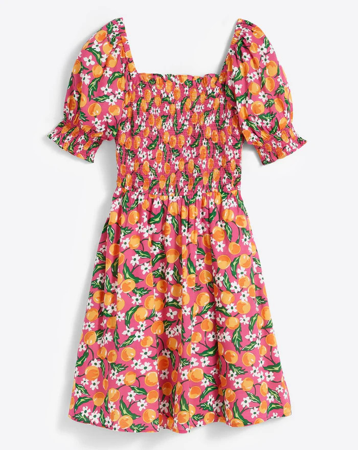 Cam Smocked Dress in Orange Blossom | Draper James (US)