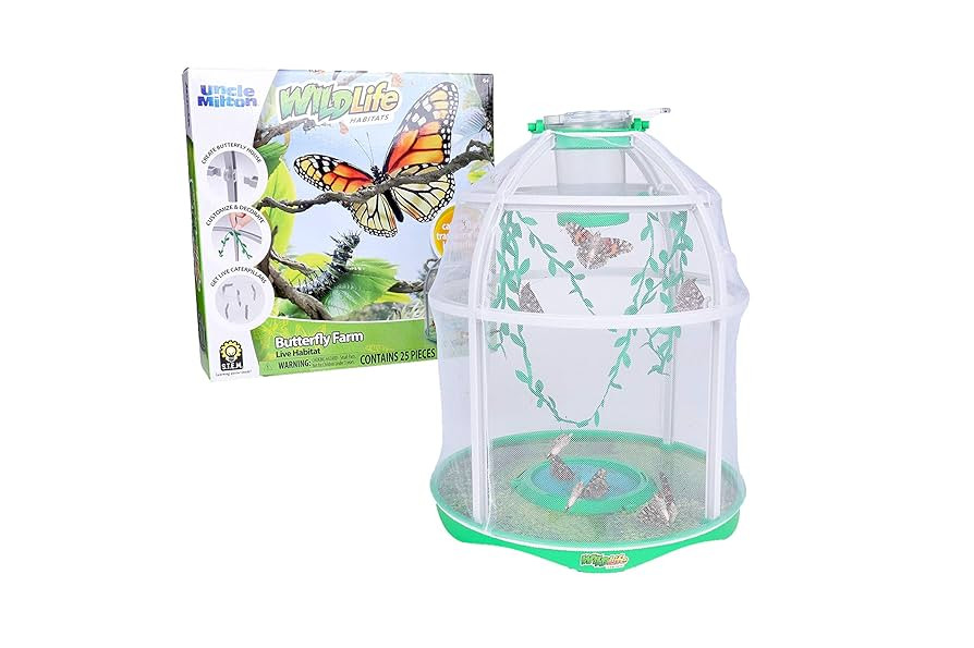 Uncle Milton Butterfly Farm Live Habitat - Observe Caterpillars Transform Into Butterflies, STEM ... | Amazon (US)