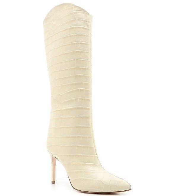 Schutz Maryana Crocodile Embossed Leather Western Tall Boots | Dillard's | Dillard's