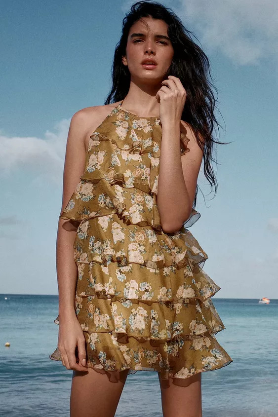 RUFFLED FLORAL DRESS | Zara US