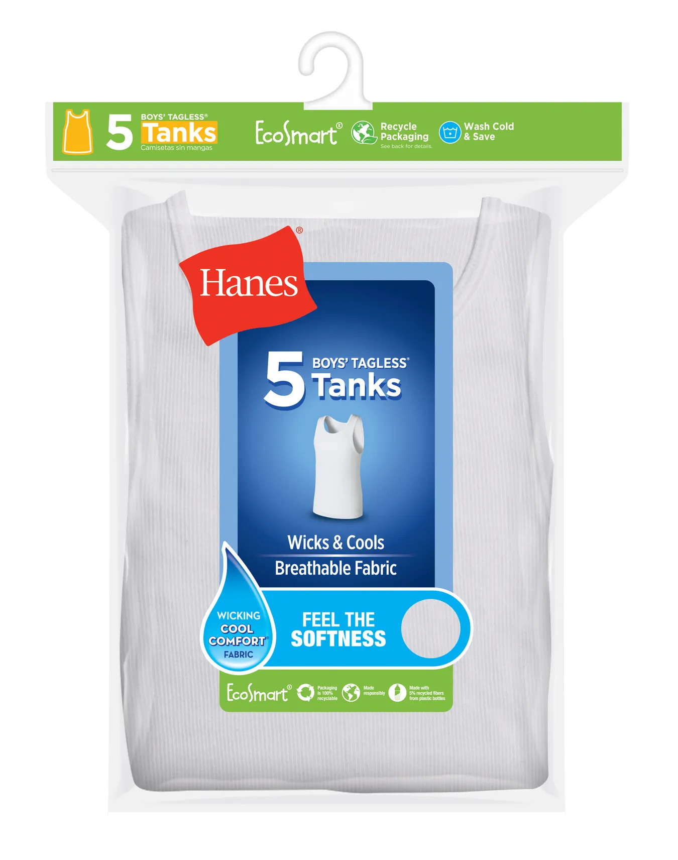 Hanes EcoSmart Boys' Tank, 5-Pack #BRLTA5 | Hanes.com