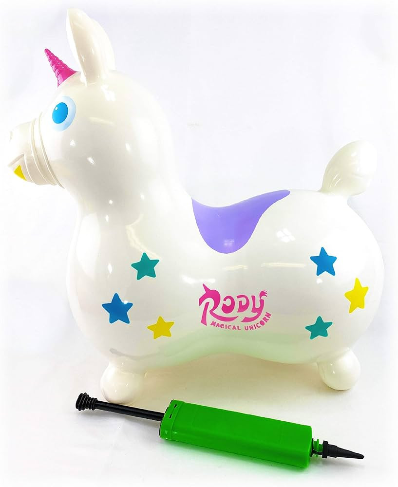 Gymnic Rody Magical Unicorn Inflatable Bounce & Ride, Matty's Toy Stop Exclusive White Multi-Colo... | Amazon (US)