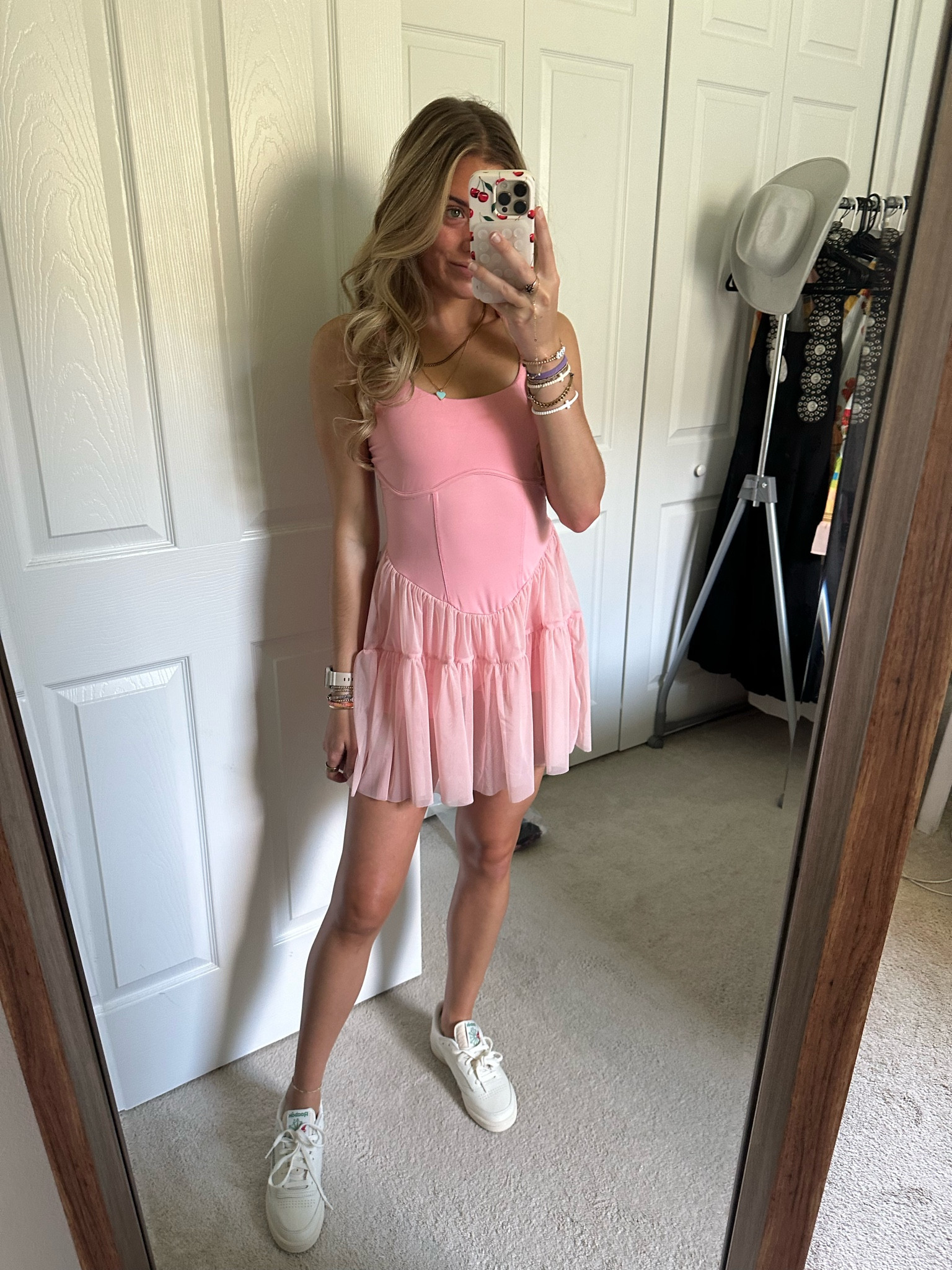 UANEO Women Summer Mini Dress Sleeveless Athletic Tennis Dresses Workout Romper Sundress with Built-in Shorts wearing size XS. Free people movement dupe. Free people dupe. Rebook club c vintage sneakers. White sneakers  

#LTKshoecrush #LTKfindsunder50 #LTKfitness