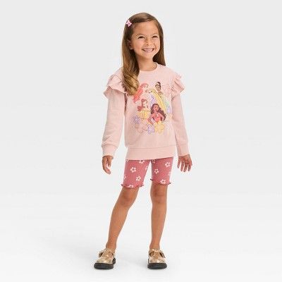 Toddler Girls' Disney Princess Figures Top and Bottom Set - Pink | Target