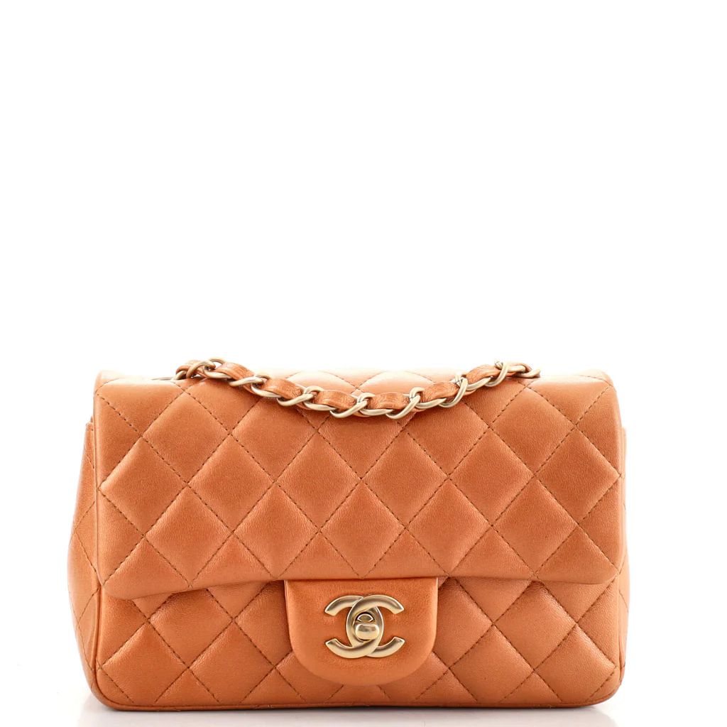 Chanel Classic Single Flap Bag Quilted Lambskin Mini Metallic 1428451 | Rebag