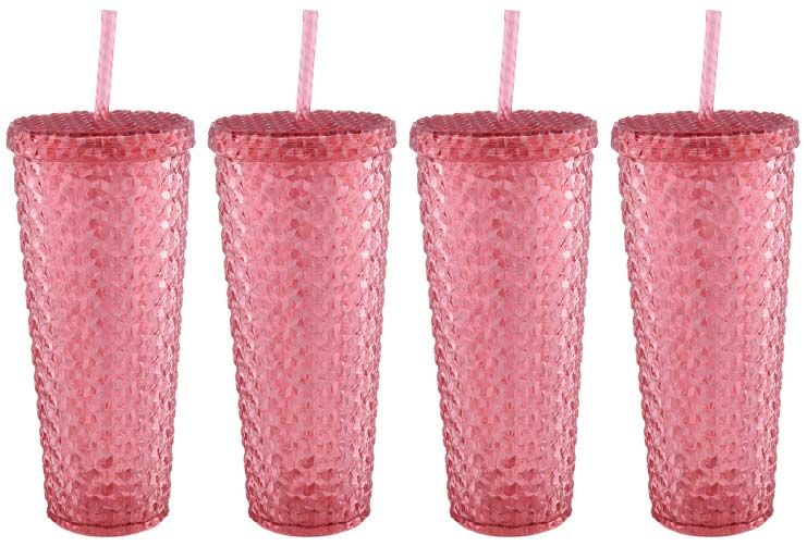 Holiday Time 26 oz Rose Gold Plastic Tumbler, 4 Pack - Walmart.com | Walmart (US)