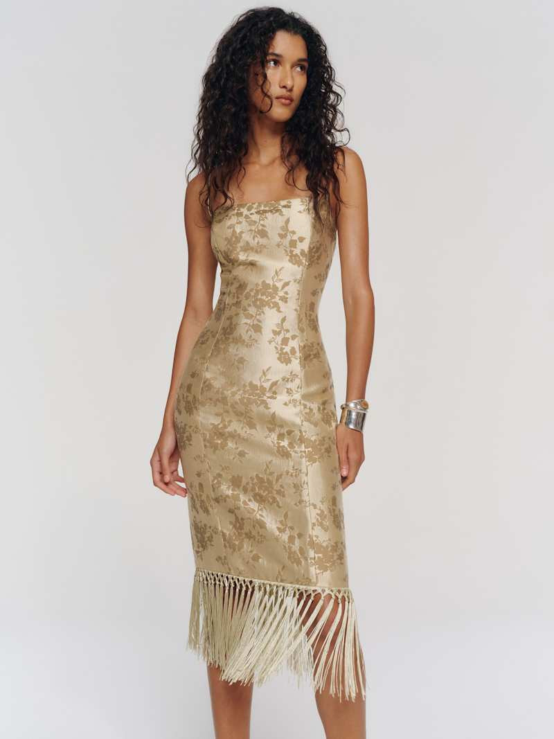 Reformation Maribel Dress Gold 10 | Reformation (Global)