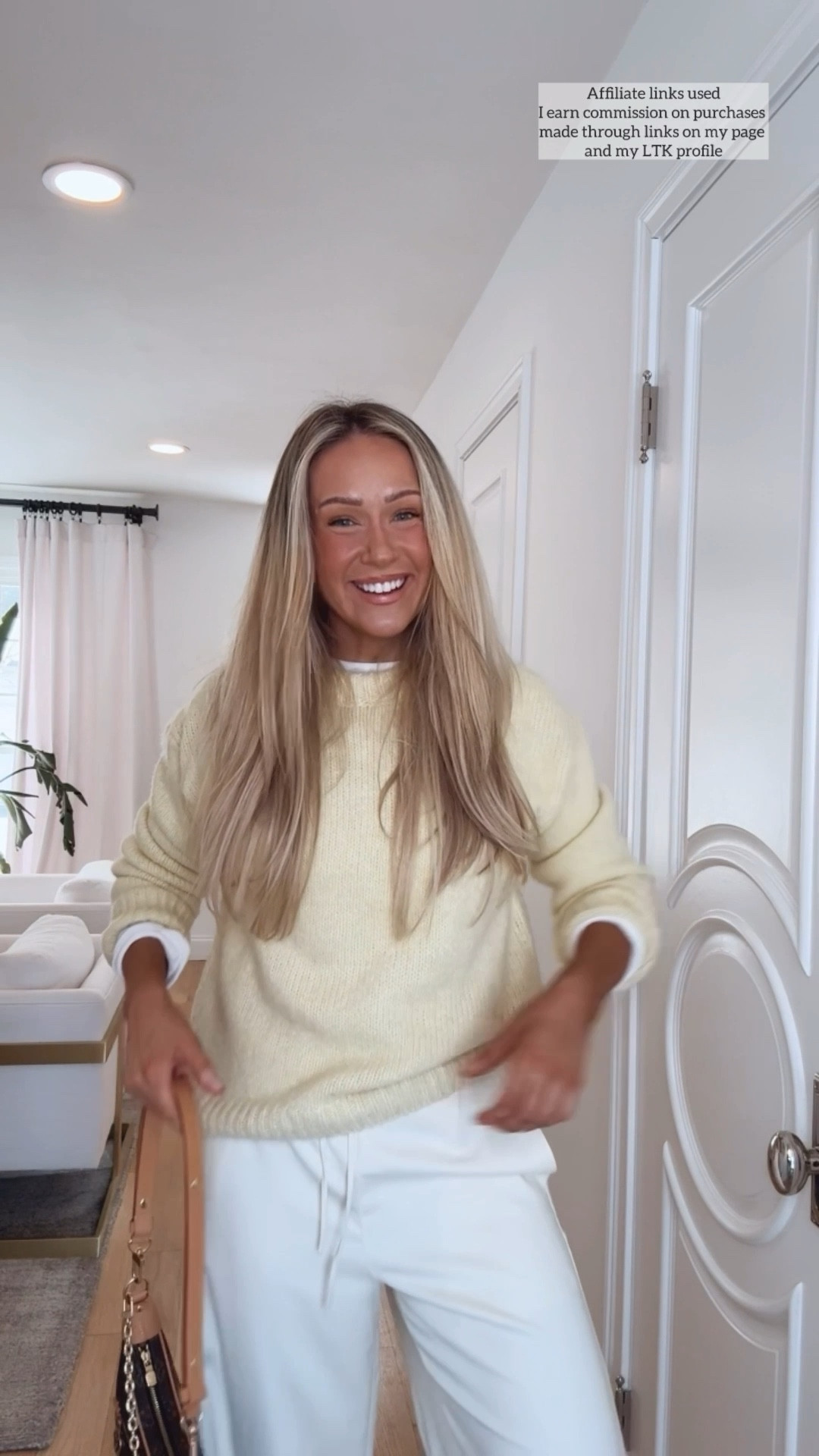 Drawstring pants outfit spring

Yellow sweater
Cute casual style