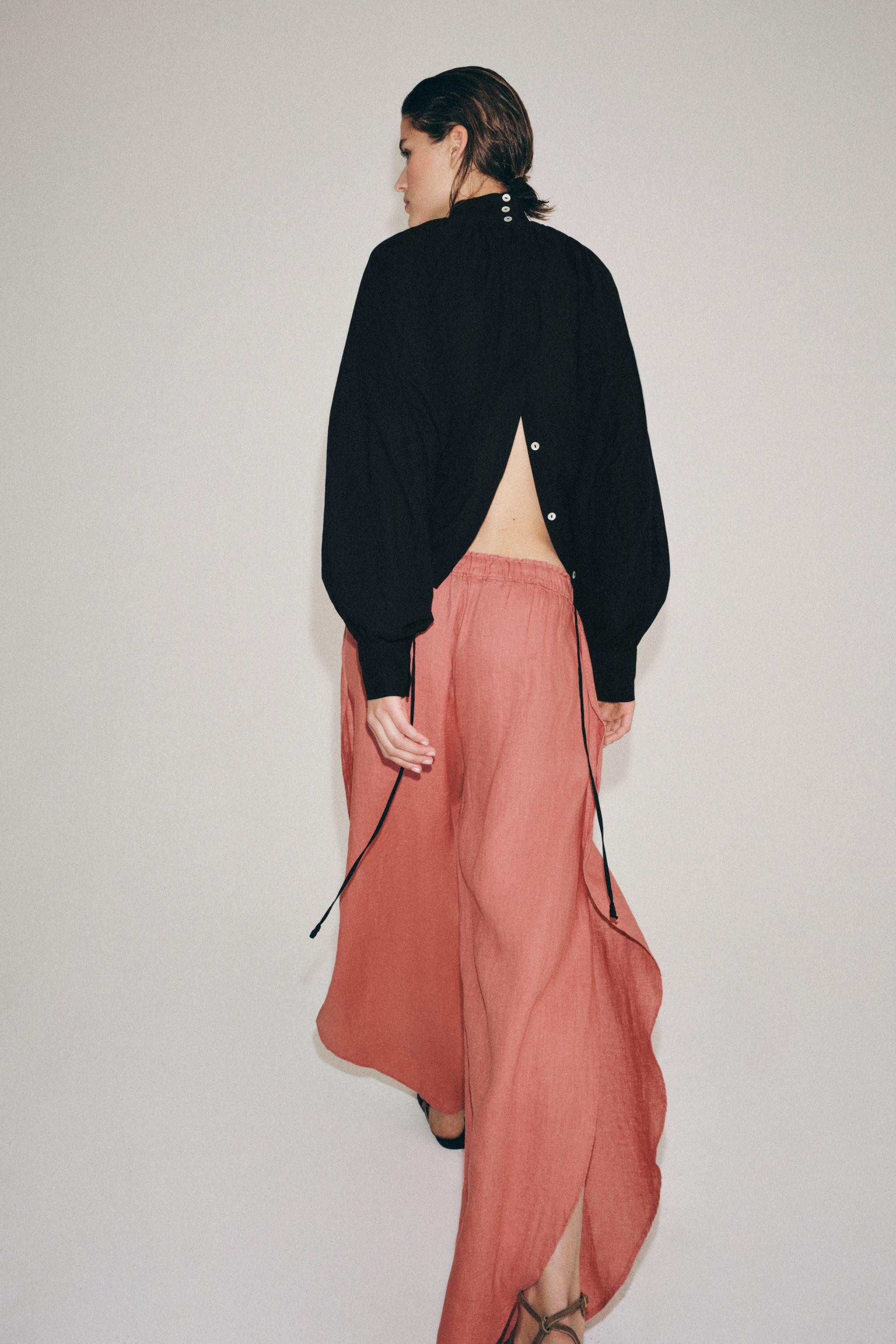 100% LINEN TROUSERS WITH VENTS ZW COLLECTION | Zara UK