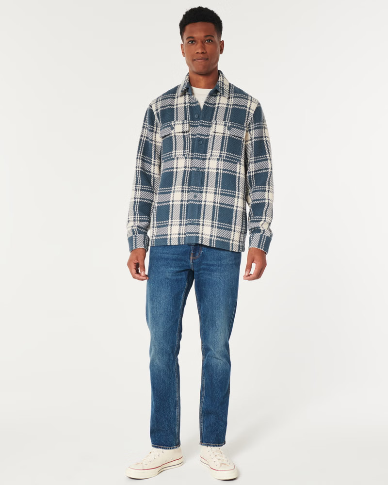 Textured Twill Shirt Jacket | Hollister (US)