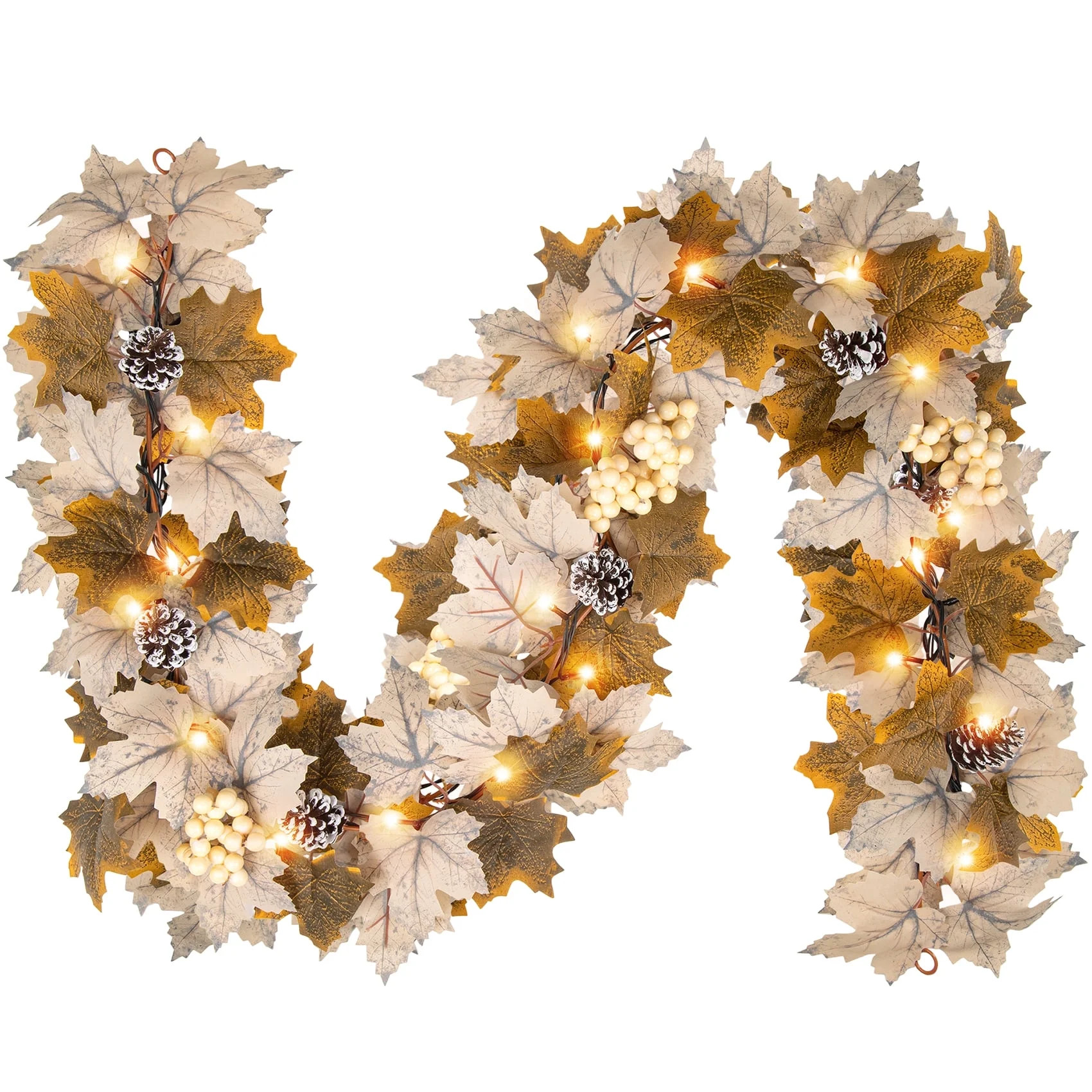 Scidweet Fall Maple Leaves Garlands, 6 FT 30 LED String Lights Fall Decorations for Home Party Th... | Walmart (US)