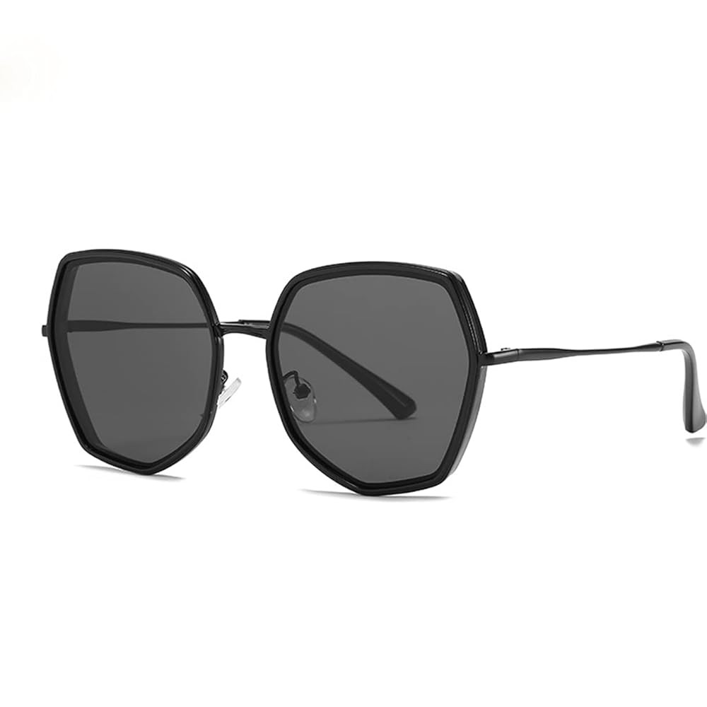 Incroyable, Geometrical Hexagonal Oversized Women Sunglasses, HD Glasses | Amazon (US)