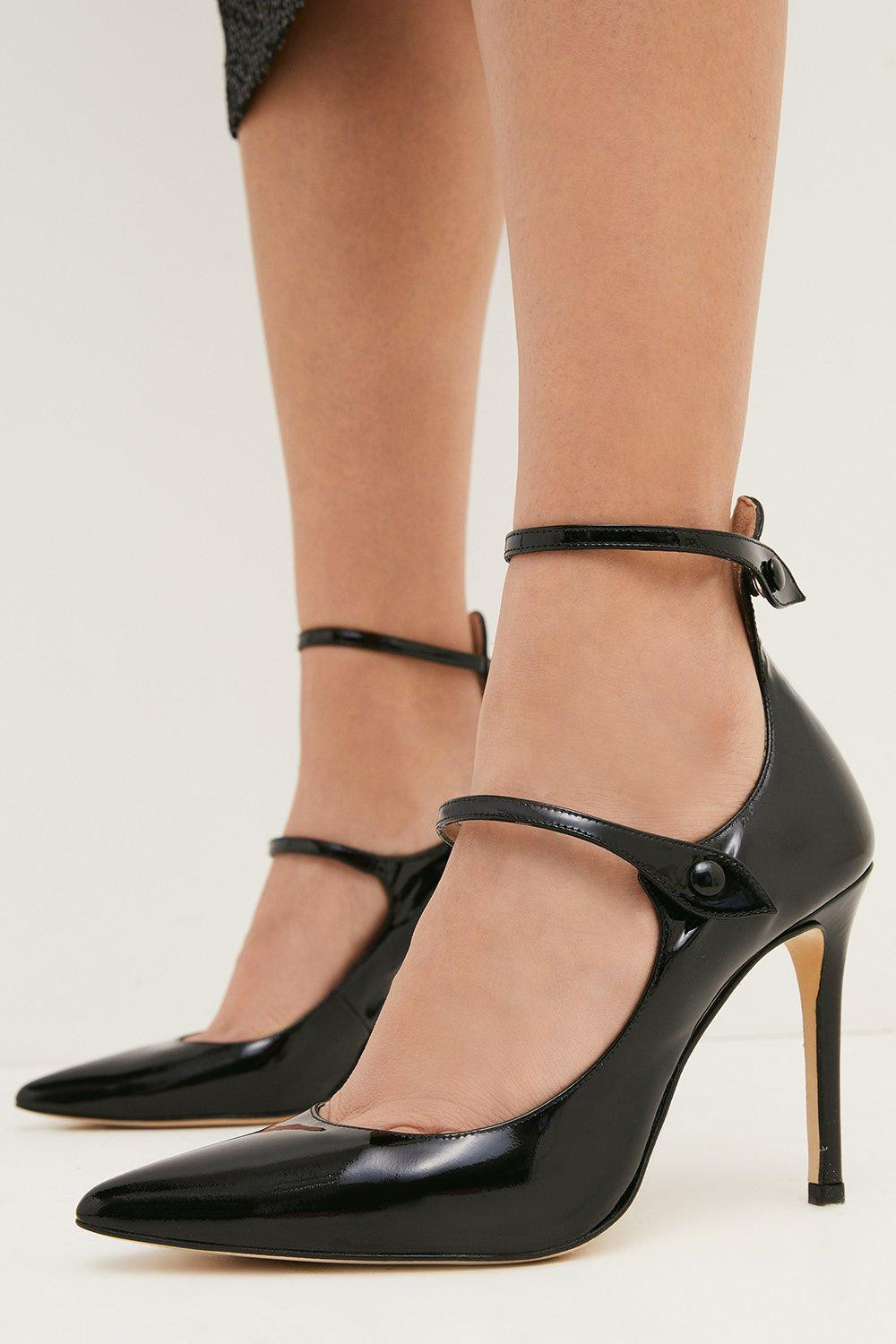 Premium Leather Strappy Pointy Pump | Karen Millen US