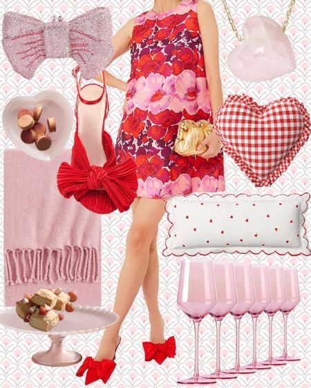 Valentine’s Day dress and shoes! Adore this mod dress and it also comes in a long sleeve version! 

Heart, hearts, bow purse, bow shoes, red shoes, valentines dress, heart necklace, opal necklace, scalloped pillow, target finds, Tuckernuck, amazon finds, H&M, pink blanket, heart bowl, cake stand, pink wine glasses, red gingham heart pillow #valentinesday #tuckernucking #hearts #valentine #heart #valentinedecor 

#LTKshoecrush #LTKitbag #LTKSeasonal