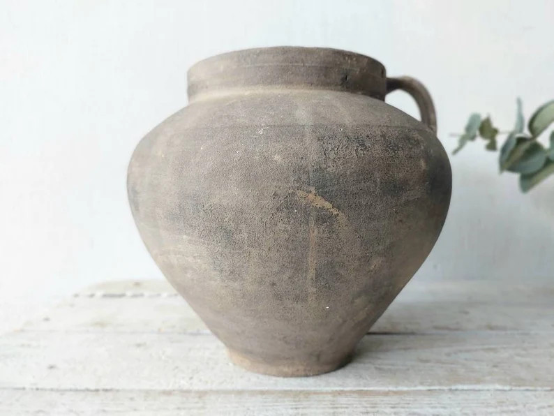 old clay pot. Wabi sabi Rare pottery.  Farm house Rustic Decor | Etsy (US)
