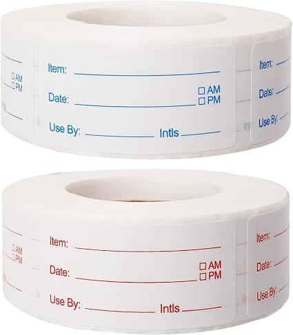 2 Rolls 1000 Pieces Removable Food Labels, 1 x 2 Inch Date Stickers for Freezer, Refrigerator Foo... | Amazon (US)