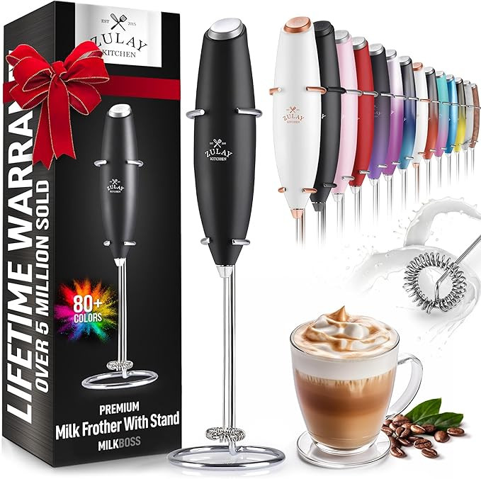 Zulay Powerful Milk Frother Handheld Foam Maker for Lattes - Whisk Drink Mixer for Coffee, Mini F... | Amazon (US)