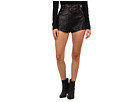 Pierre Balmain - High-Waisted Leather Short Shorts (Black) - Apparel | Zappos