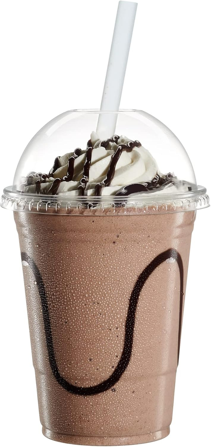 GUSTO [16 oz - 100 Count Clear Plastic Cups With Dome Lids - Perfect for Smoothies, Milkshakes, a... | Amazon (US)