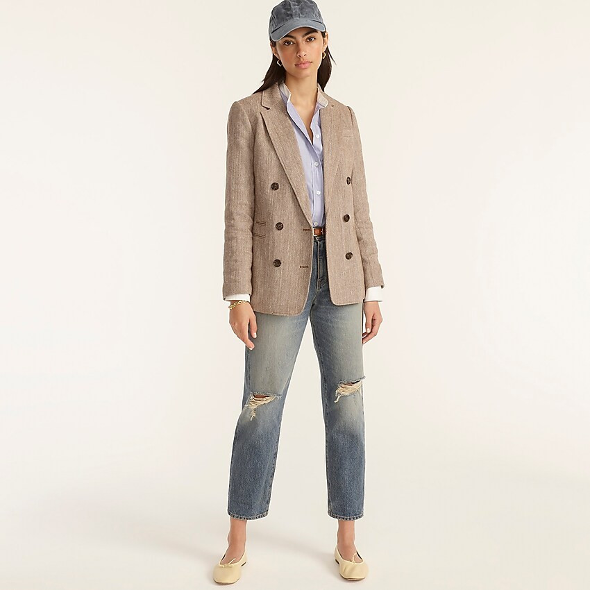 Bristol blazer in Italian cotton-linen herringbone | J. Crew US