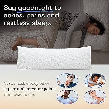 Coop Home Goods Adjustable Full Body Pillows for Sleeping, Soft Zippered Washable Cover - Neck & ... | Amazon (US)