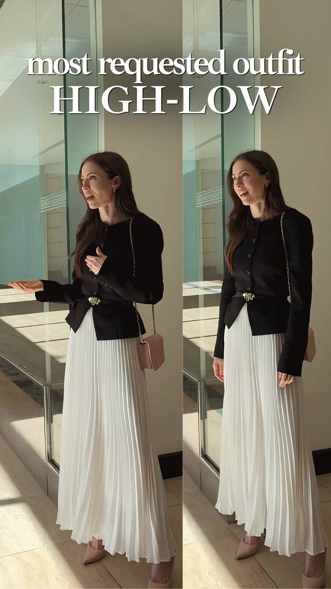 Sharing a high-low version of my most requested outfit 🤍 with pieces ranging from Bloomingdale’s to Walmart.

The total low outfit costs $117, and the high outfit clocks in at $851.

The original pieces are older, so I sourced updated styles from the same brands where possible, and found very similar alternatives for the rest. The Toccin skirt is currently 50% off! And this hand-detail belt is sooo cool 🤩😍😎

#highlow #dups #workootd

 

#LTKootd #LTKWorkwear #LTKTall