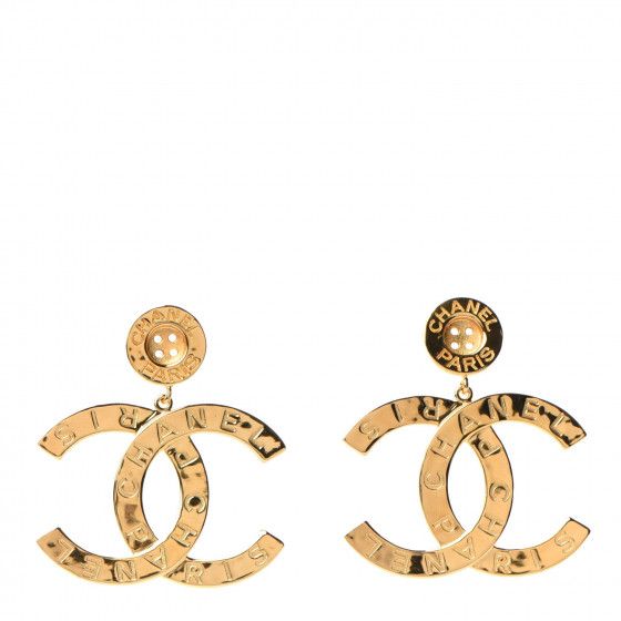 CHANEL

Metal Large Paris Button Earrings Gold | Fashionphile