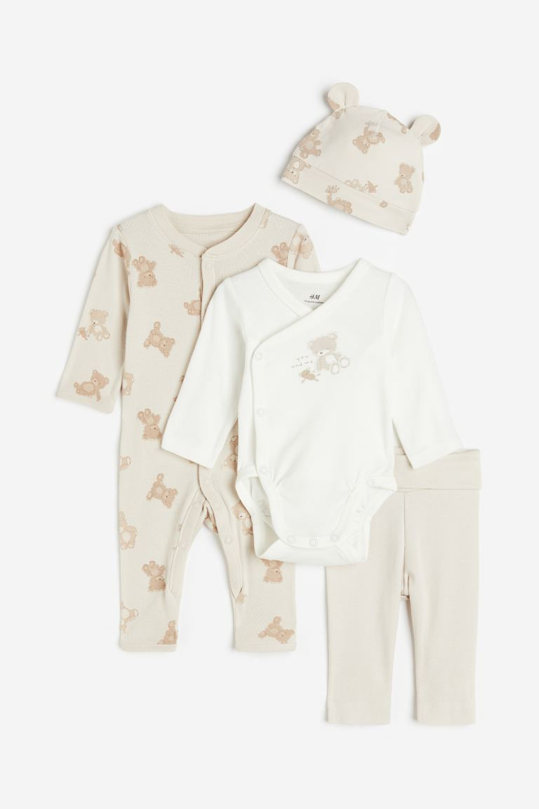 4-piece Gift Set - Light beige/teddy bear - Kids | H&M US | H&M (US + CA)