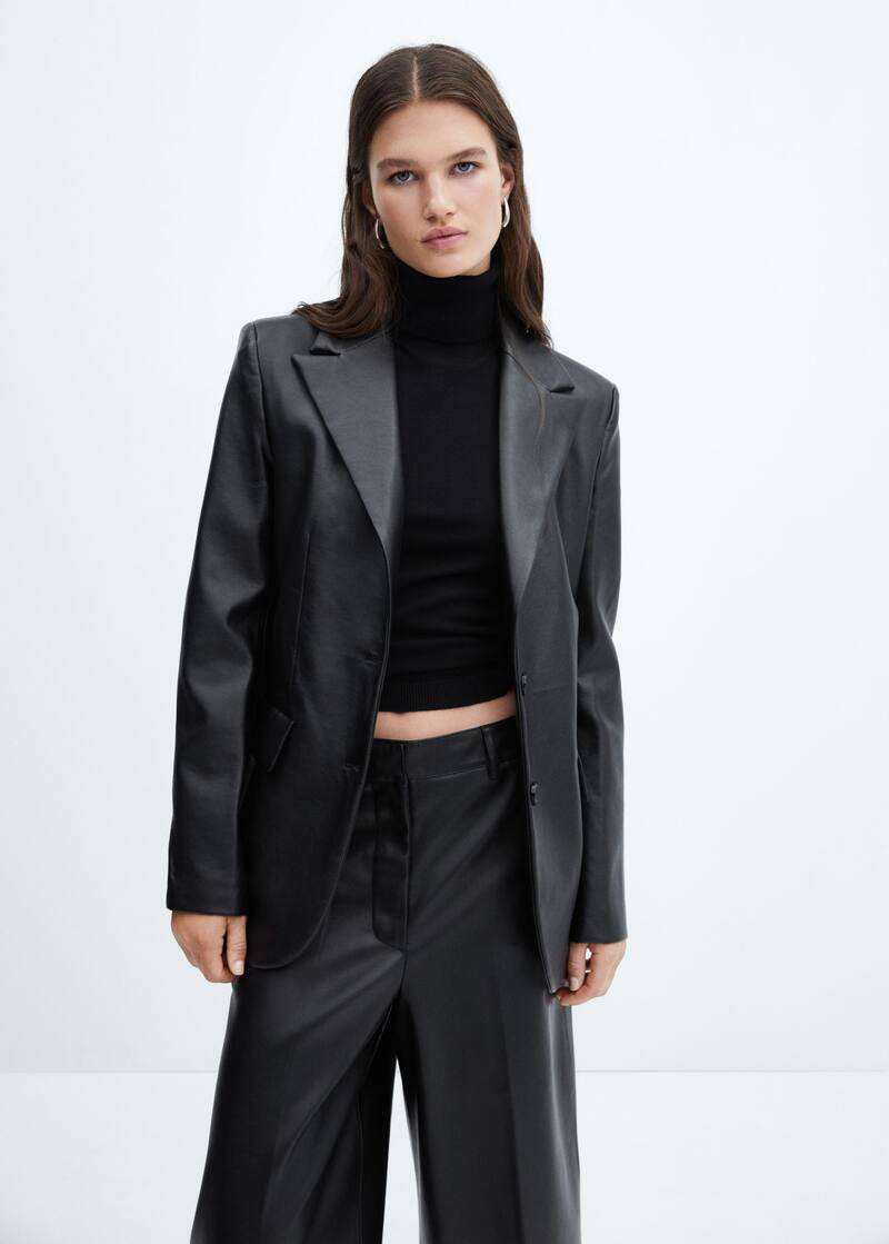 Leather-effect jacket -  Women | Mango USA | MANGO (US)