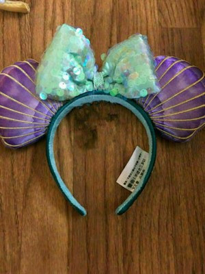 Disney Parks The Little Mermaid Ariel Iridescent Minnie Seashell Ears Headband | eBay US