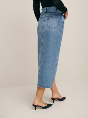 Nila Long Denim Skirt | Reformation (Global)